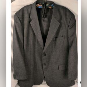 ABRIANI MODA ITALIA Vtg Gray Black Blazer Suit Coat Jacket Men's 52R Wool